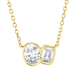 Collier 18 kt GG, mit ZÖ 43 cm + 40,6 cm