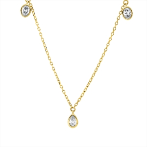 Collier 18 kt GG, mit ZÖ 43 cm + 40,6 cm