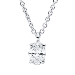 Solitaire Collier 4er-Krappe 18kt Weißgold mit ZÖ 42 cm mit 0,20ct Diamanten