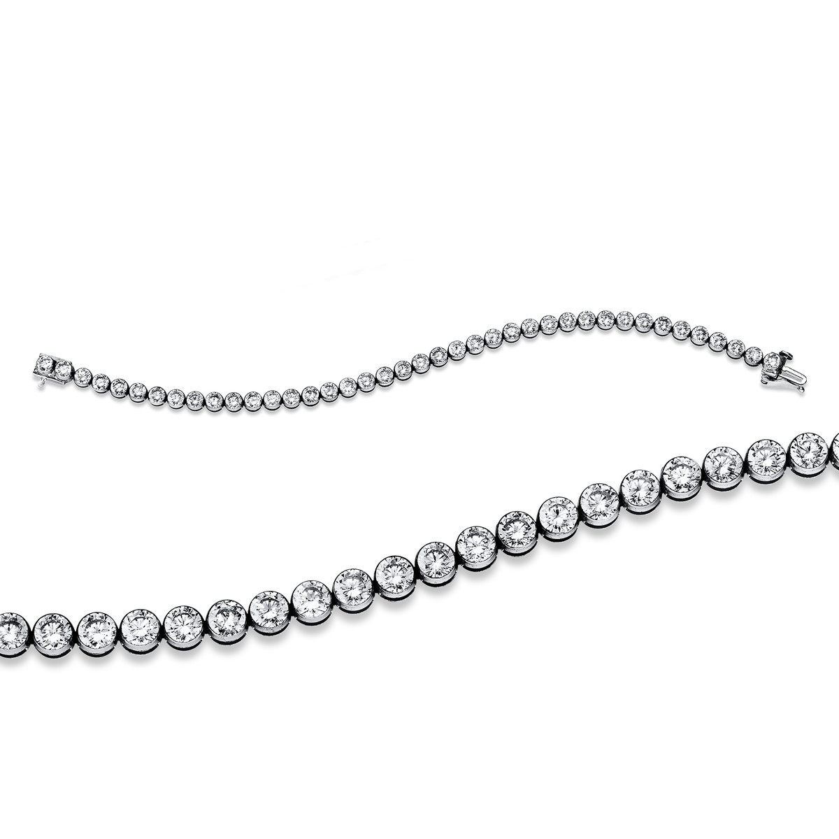 Tennisarmband  14kt Weißgold mit 10,00ct Diamanten