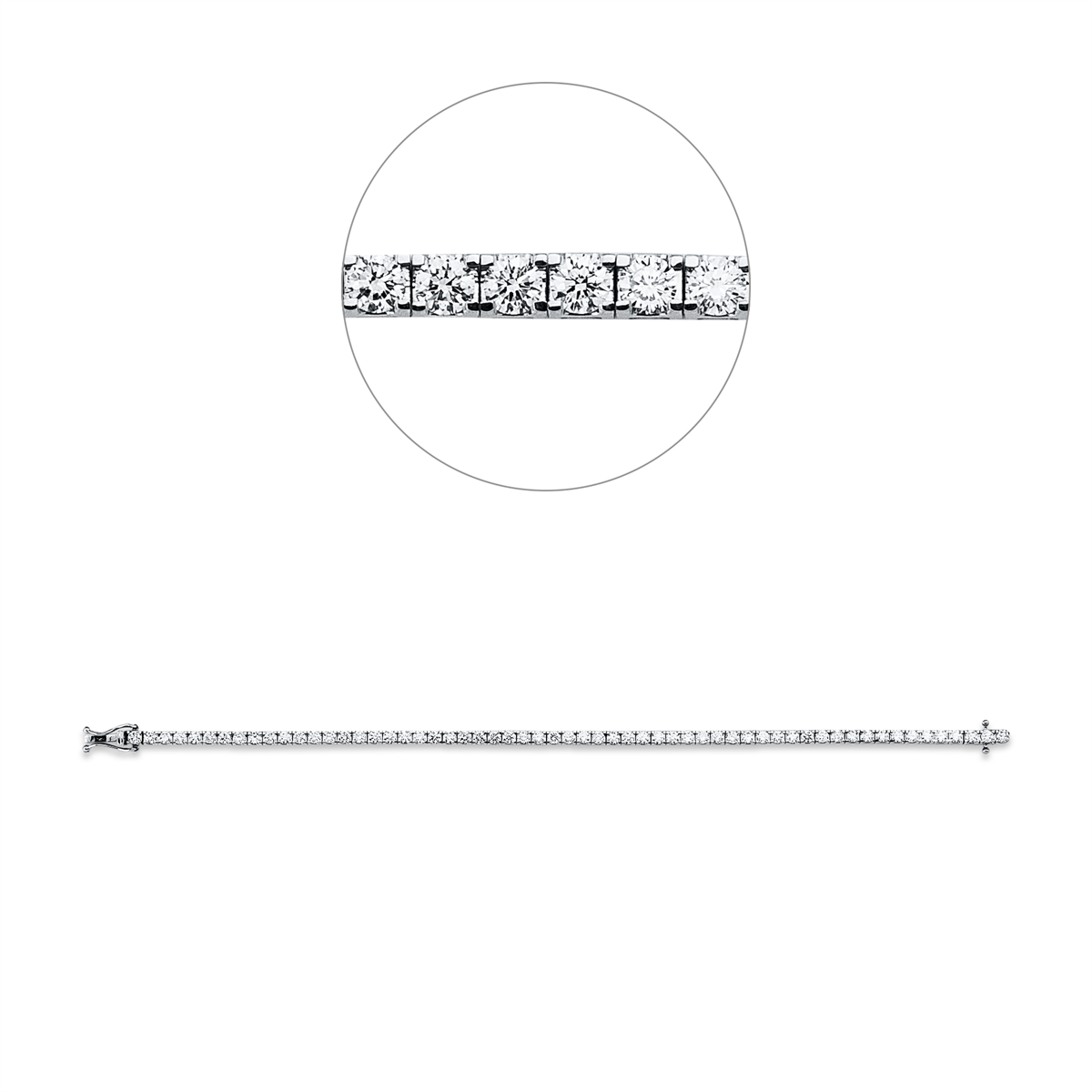 Tennisarmband  18kt Gelbgold / Weißgold mit 4,00ct Diamanten