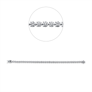 Tennisarmband 3er-Krappe 18kt Weißgold mit 9,21ct Diamanten