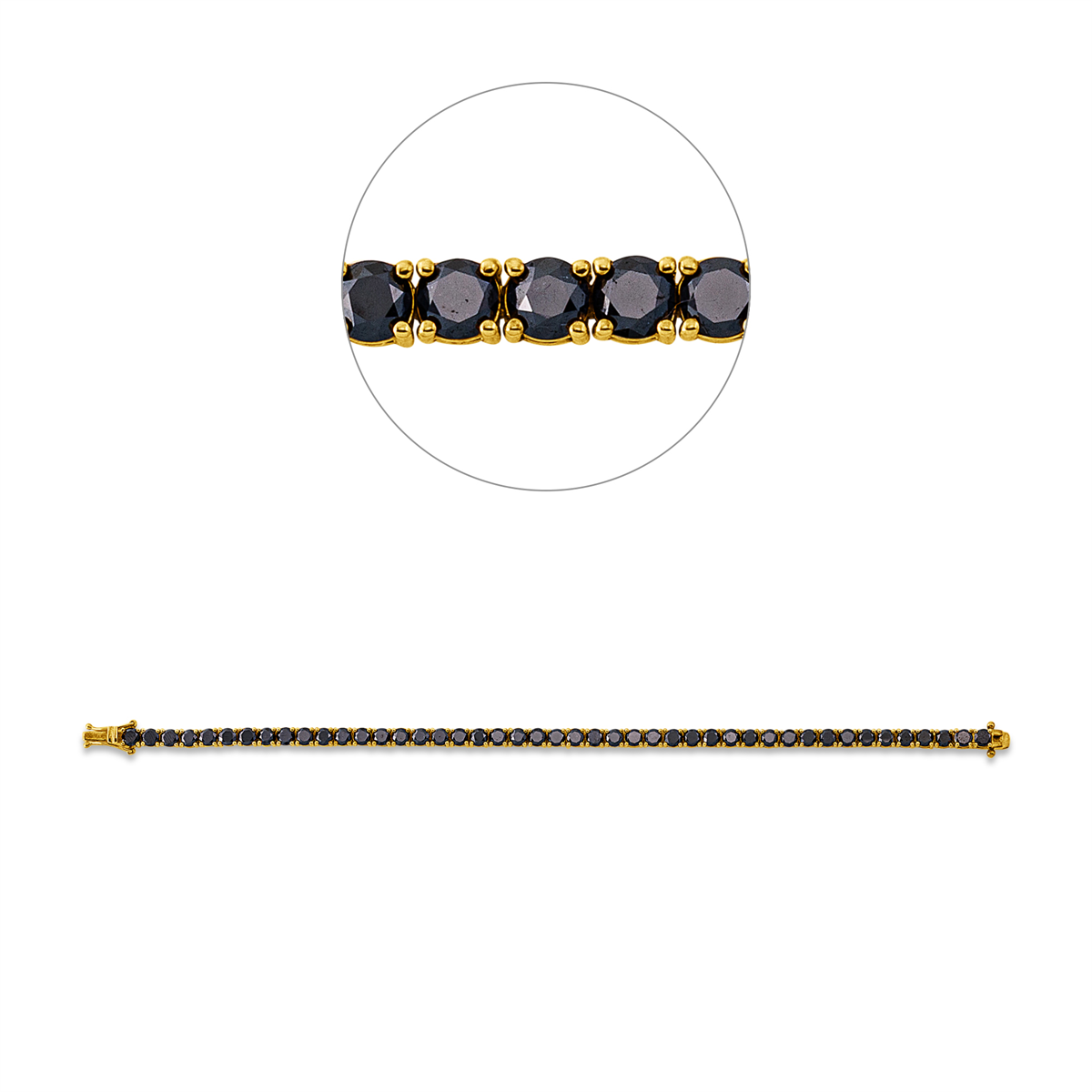 Tennisarmband  18kt Gelbgold mit 10,20ct Diamanten