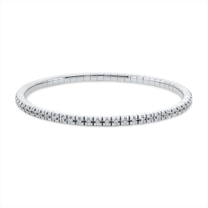 Armband 4er-Krappe 18 kt WG, Flex-Band, variabel, rhodinier