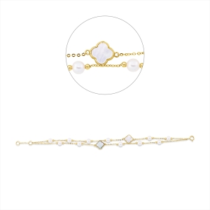Armband  18kt Gelbgold mit ZÖ 17 cm mit Farbstein