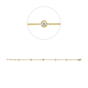 Armband 18 kt GG, mit ZÖ 16 cm, 17 cm