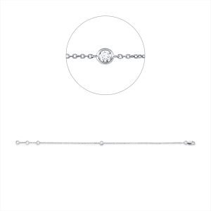 Armband 18 kt WG, mit ZÖ 16cm ,17 cm