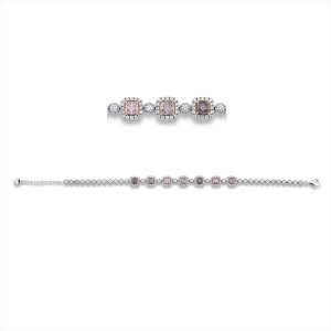 Armband 4er-Krappe 18 kt WG+RG, mit ZÖ 16cm