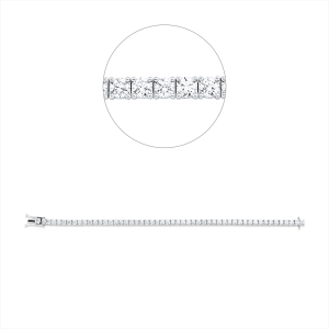 Tennisarmband 4er-Krappe 18kt Weißgold mit 5,61ct Diamanten