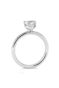 Bild von Verlobungsring Pavé mit Herz-Schliff Diamanten