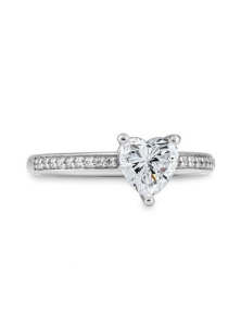 Bild von Verlobungsring Pavé mit Herz-Schliff Diamanten