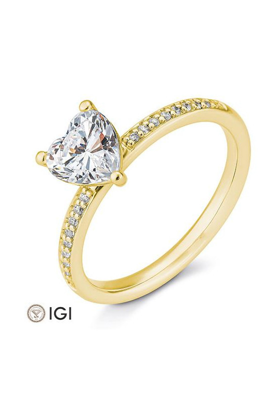 Bild von Verlobungsring Pavé mit Herz Schliff Diamanten