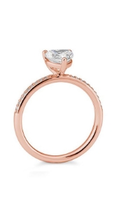 Bild von Verlobungsring Pavé mit Herz-Schliff Diamanten