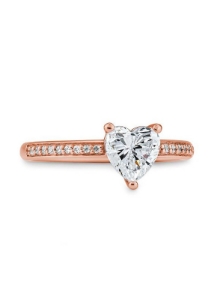 Bild von Verlobungsring Pavé mit Herz-Schliff Diamanten