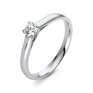 Solitaire Ring 4er-Krappe 14kt Weißgold mit 0,25ct Diamanten