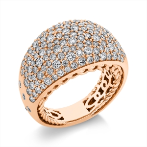 Pavé Ring  18kt Rotgold mattiert mit 2,88ct Diamanten