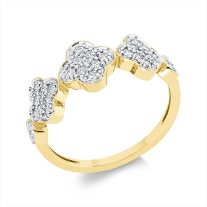 Pavé Ring  18kt Gelbgold Fassung rhodiniert mit 0,38ct Diamanten