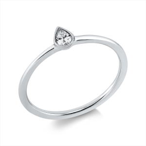 Solitaire Ring  18kt Weißgold mit 0,11ct Diamanten
