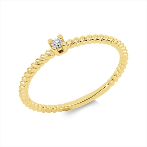 Solitaire Ring  18kt Gelbgold mit 0,03ct Diamanten