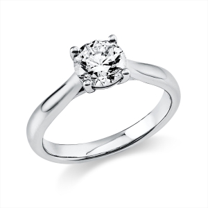 Solitaire Ring 4er-Krappe 14kt Weißgold mit 1,00ct Diamanten