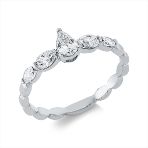 Solitaire Ring  18kt Weißgold mit 0,66ct Diamanten