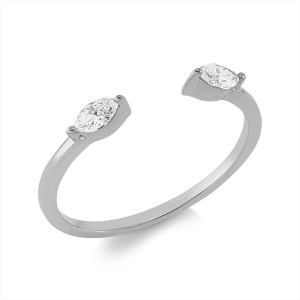 Ring 2er-Krappe 18 kt WG