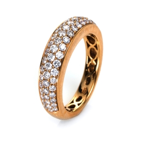 Pavé Ring  18kt Rotgold mit 0,87ct Diamanten