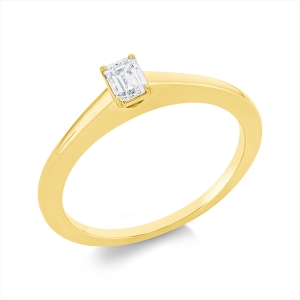 Solitaire Ring 4er-Krappe 18kt Gelbgold mit 0,24ct Diamanten