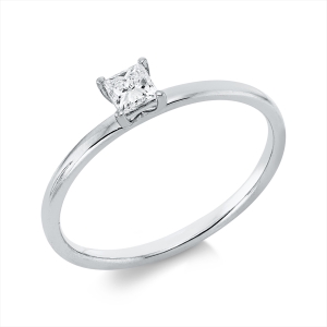 Solitaire Ring 4er-Krappe 18kt Weißgold mit 0,20ct Diamanten