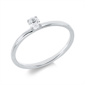 Solitaire Ring 4er-Krappe 18kt Weißgold mit 0,20ct Diamanten