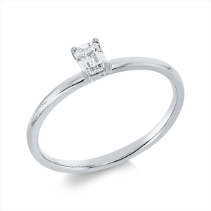 Solitaire Ring 4er-Krappe 18kt Weißgold mit 0,27ct Diamanten