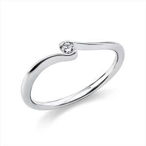 Solitaire Ring  950PL Platin mit 0,05ct Diamanten