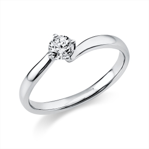 Solitaire Ring 4er-Krappe 18kt Gelbgold mit 0,25ct Diamanten