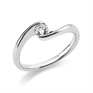 Solitaire Ring  14kt Weißgold mit 0,20ct Diamanten