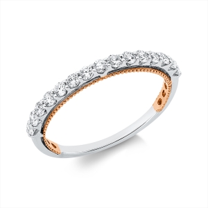 Memoire halb Ring  18kt Weißgold / Rotgold mit 0,40ct Diamanten