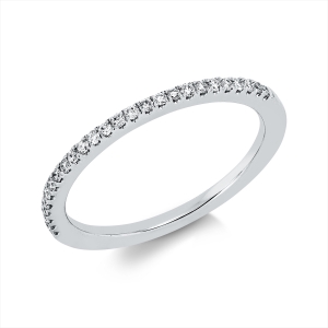Memoire halb Ring  18kt Weißgold mit 0,16ct Diamanten