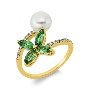 Ring  18kt Gelbgold mit Farbstein