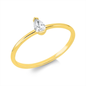 Solitaire Ring  18kt Gelbgold mit 0,16ct Diamanten