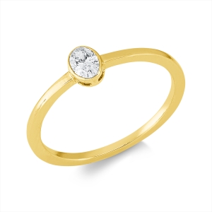 Solitaire Ring Zarge 18kt Gelbgold mit 0,20ct Diamanten