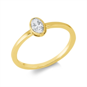 Solitaire Ring Zarge 18kt Gelbgold mit 0,31ct Diamanten