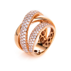 Pavé Ring  18kt Rotgold mit 1,66ct Diamanten