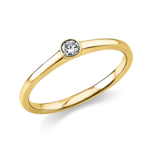 Solitaire Ring  14kt Gelbgold mit 0,10ct Diamanten