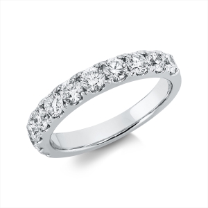 Memoire halb Ring  18kt Weißgold mit 1,18ct Diamanten
