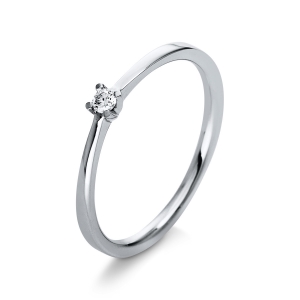Solitaire Ring  18kt Weißgold mit 0,05ct Diamanten