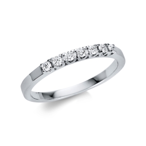 Memoire halb Ring  14kt Weißgold mit 0,18ct Diamanten
