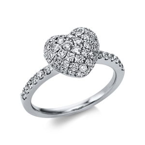 Ring 18 kt WG Herz
