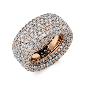 Pavé Ring  18kt Rotgold mit 10,72ct Diamanten