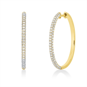 Pavé Creolen  18kt Gelbgold mit 1,17ct Diamanten