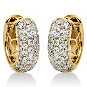 Pavé Creolen  18kt Gelbgold mit 1,00ct Diamanten