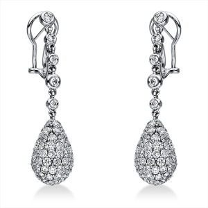 Pavé Ohrschmuck  18kt Weißgold mit 7,83ct Diamanten